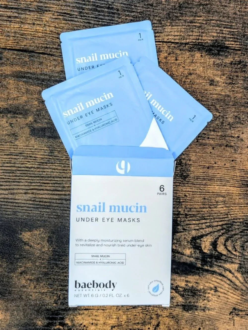 BaeBody Snail Mucin Under Eye Patches 6-Pack